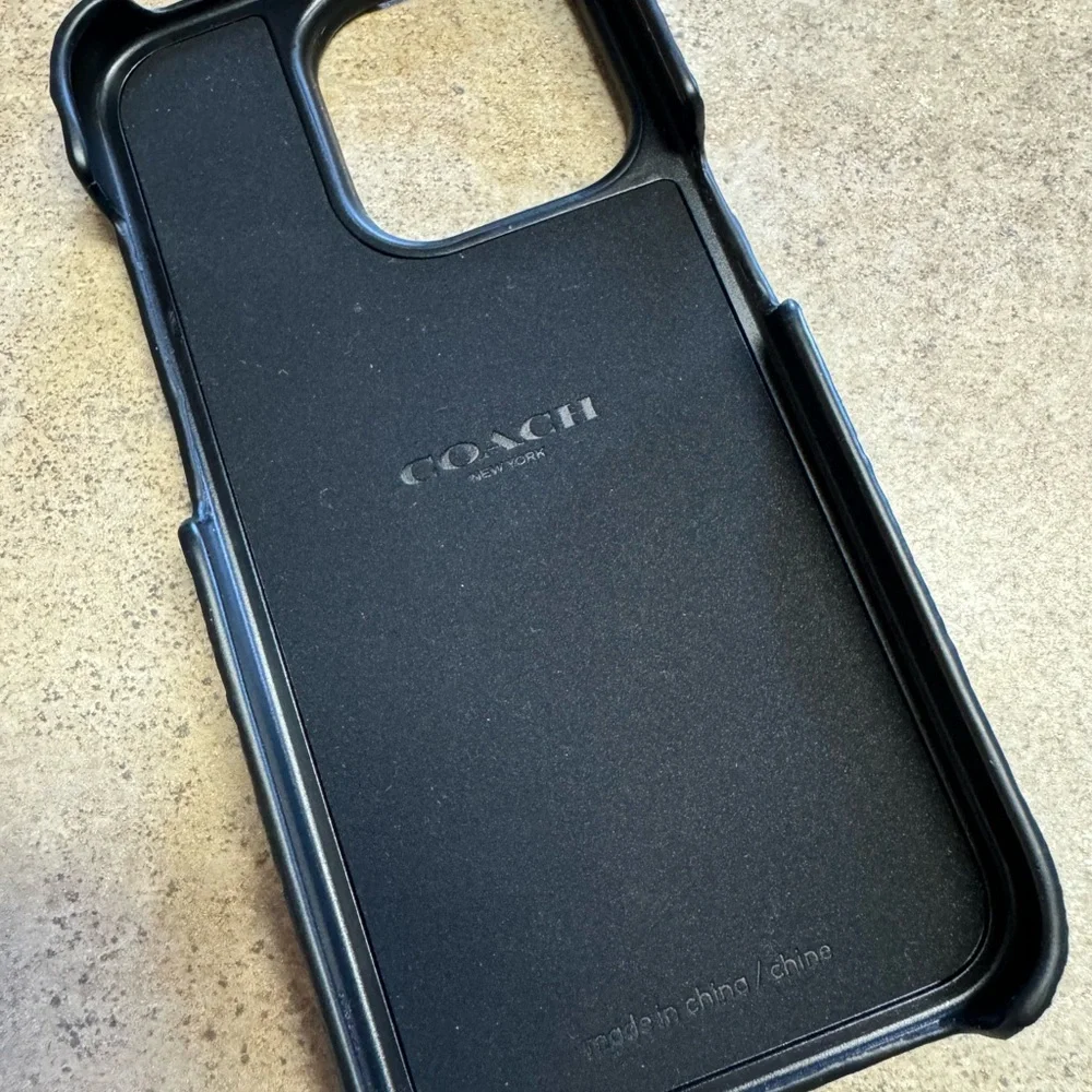 Coach Black Patterned Phone Case iPhone 15 pro case - Picture 5 of 7